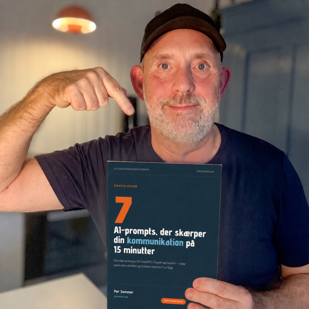 Per Sommer holder den gratis guide '7 AI-prompts der skærper din kommunikation'